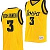 Jordan Bohannon Jersey #3 Iowa Hawkeyes College Basketball Classic Gold