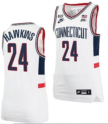 Jordan Hawkins Jersey UConn Huskies College Basketball Alumni White #24