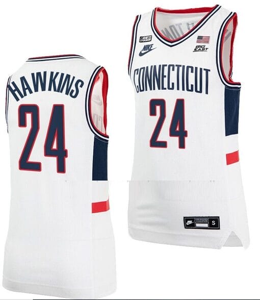 Jordan Hawkins Jersey UConn Huskies College Basketball Alumni White #24