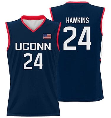 Jordan Hawkins Jersey #24 UConn Huskies College Basketball Navy