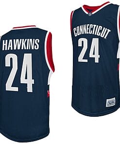 Jordan Hawkins Jersey UConn Huskies College Basketball Navy Retro #24