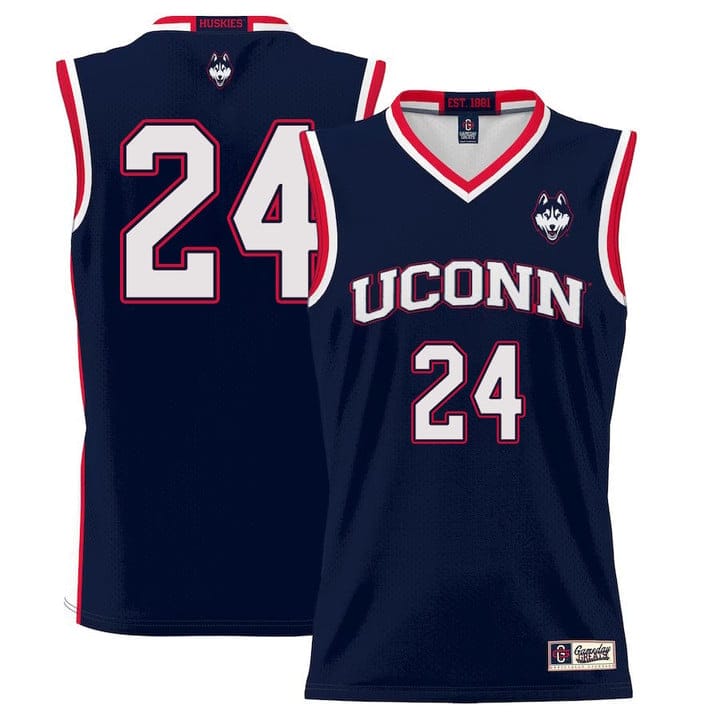 Jordan Hawkins Jersey #24 UConn Huskies College Basketball No Name Navy