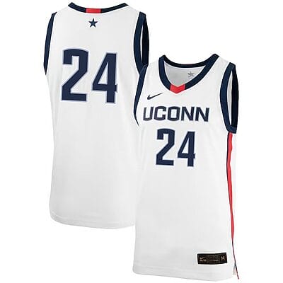 Jordan Hawkins Jersey #24 UConn Huskies College Basketball No Name White