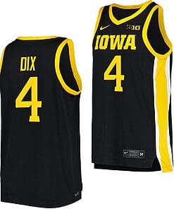 Josh Dix Jersey #4 Iowa Hawkeyes College Basketball Black