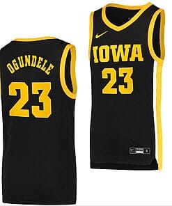 Josh Ogundele Jersey #23 Iowa Hawkeyes College Basketball Black Swingman