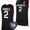 KK Arnold Jersey #2 UConn Huskies Basketball 2024 NCAA March Madness Final Four Black