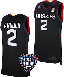 KK Arnold Jersey #2 UConn Huskies Basketball 2024 NCAA March Madness Final Four Black