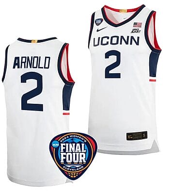 KK Arnold Jersey #2 UConn Huskies Basketball 2024 NCAA March Madness Final Four White