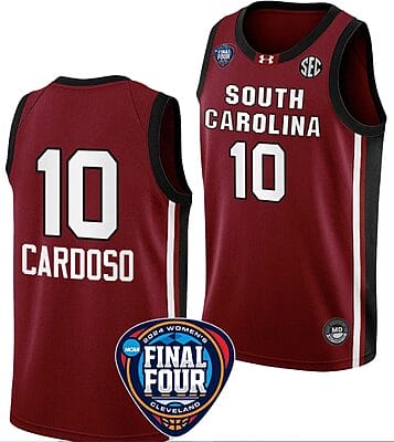 Kamilla Cardoso Jersey #10 South Carolina Gamecocks Basketball 2024 NCAA March Madness Final Four Garnet
