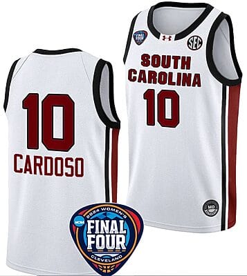 Kamilla Cardoso Jersey #10 South Carolina Gamecocks Basketball 2024 NCAA March Madness Final Four White