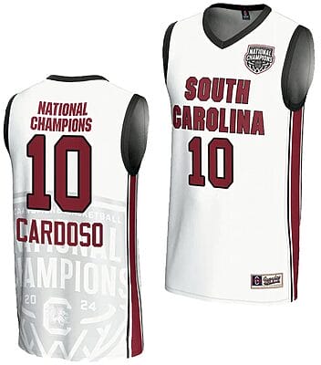 Kamilla Cardoso Jersey #10 South Carolina Gamecocks 2024 NCAA Basketball National Champions White