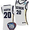 Kate Martin Jersey #20 Iowa Hawkeyes Basketball 2024 NCAA March Madness Final Four White