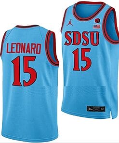 Kawhi Leonard Jersey #15 San Diego State Aztecs College Basketball Blue Alternate
