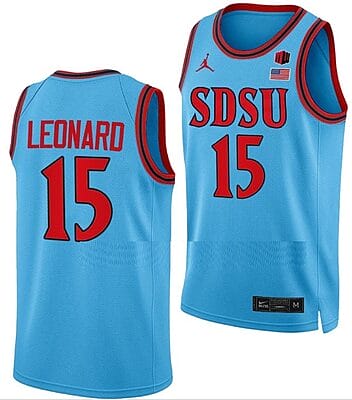 Kawhi Leonard Jersey #15 San Diego State Aztecs College Basketball Blue Alternate 