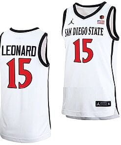Kawhi Leonard Jersey #15 San Diego State Aztecs College Basketball Home White