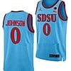 Keshad Johnson Jersey #0 San Diego State Aztecs College Basketball Blue Alternate