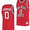 Keshad Johnson Jersey #0 San Diego State Aztecs College Basketball Red Retro
