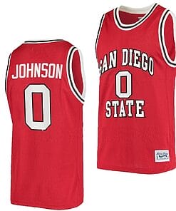 Keshad Johnson Jersey #0 San Diego State Aztecs College Basketball Red Retro
