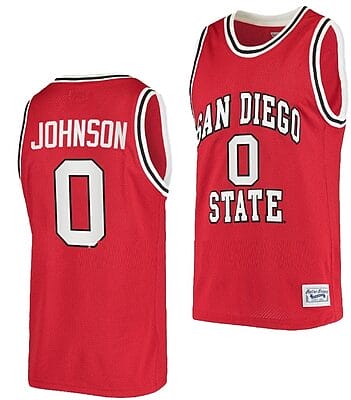 Keshad Johnson Jersey #0 San Diego State Aztecs College Basketball Red Retro 