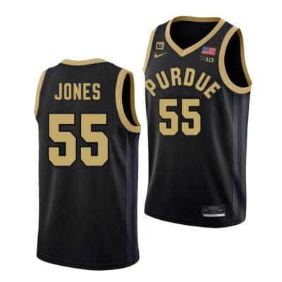 Lance Jones Jersey #55 Purdue Boilermakers College Basketball Black Alternate