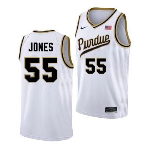 Lance Jones Jersey #55 Purdue Boilermakers College Basketball White Alternative