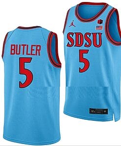 Lamont Butler Jersey #5 San Diego State Aztecs College Basketball Blue Alternate