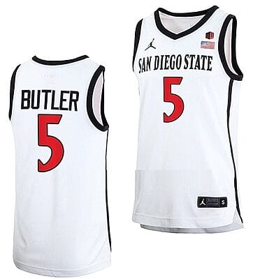 Lamont Butler Jersey #5 San Diego State Aztecs College Basketball Home White