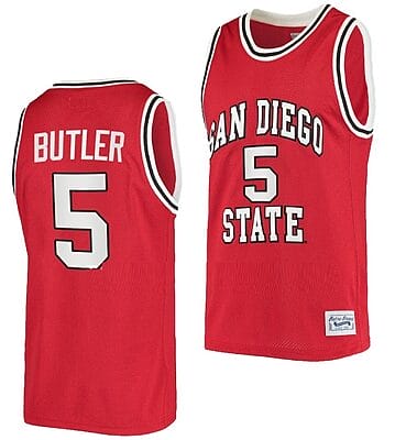 Lamont Butler Jersey #5 San Diego State Aztecs College Basketball Red Retro
