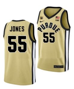 Lance Jones Jersey #55 Purdue Boilermakers College Basketball Gold