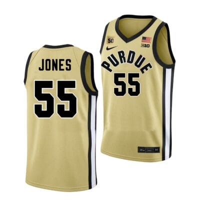 Lance Jones Jersey #55 Purdue Boilermakers College Basketball Gold