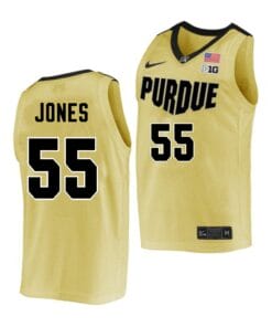 Lance Jones Jersey #55 Purdue Boilermakers College Basketball Gold Classic