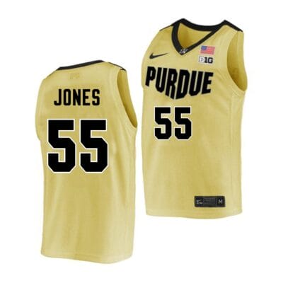 Lance Jones Jersey #55 Purdue Boilermakers College Basketball Gold Classic