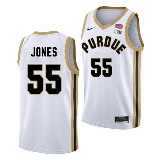 Lance Jones Jersey #55 Purdue Boilermakers College Basketball White