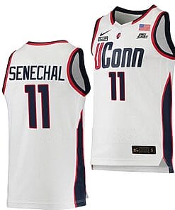 Lou Lopez Senechal Jersey UConn Huskies College Basketball White Replica #11