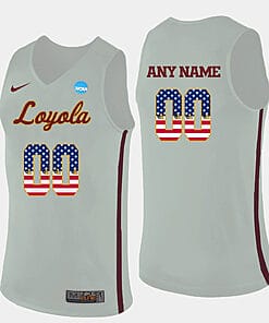 Custom Loyola Ramblers Jersey White Us Flag Fashion Name Number Basketball Jersey