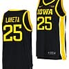Luc Laketa Jersey #25 Iowa Hawkeyes College Basketball Black