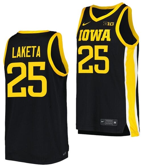 Luc Laketa Jersey #25 Iowa Hawkeyes College Basketball Black