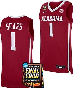 Mark Sears Jersey #1 Alabama Crimson Tide 2024 NCAA March Madness Final Four Basketball Crimson