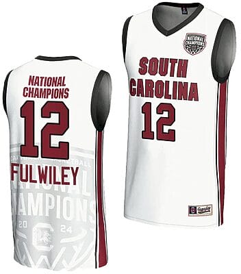 MiLaysia Fulwiley Jersey #12 South Carolina Gamecocks 2024 NCAA Basketball National Champions White