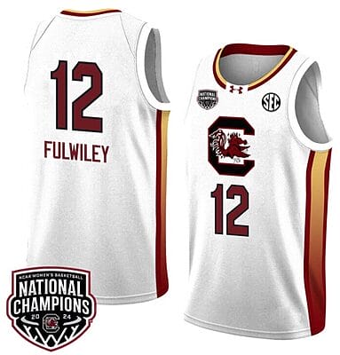 MiLaysia Fulwiley Jersey #12 South Carolina Gamecocks 2024 NCAA Basketball National Champions White Yellow