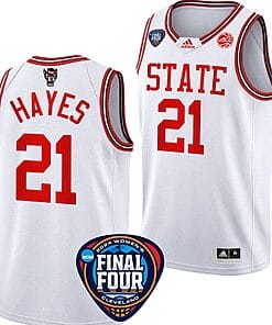 Madison Hayes Jersey #21 NC State Wolfpack Basketball 2024 NCAA March Madness Final Four White