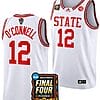 Michael OConnell Jersey #12 NC State Wolfpack 2024 NCAA March Madness Final Four Basketball White