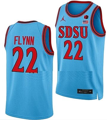 Malachi Flynn Jersey #22 San Diego State Aztecs College Basketball Blue Alternate