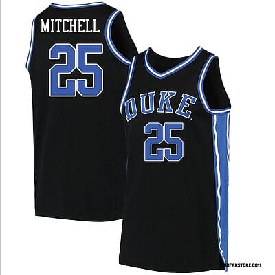 Mark Mitchell Jersey #25 Duke Blue Devils College Basketball Black
