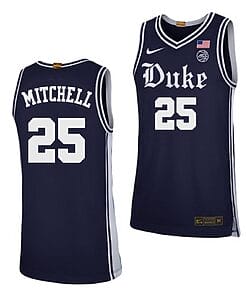 Mark Mitchell Jersey #25 Duke Blue Devils College Basketball Navy