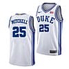 Mark Mitchell Jersey #25 Duke Blue Devils College Basketball White