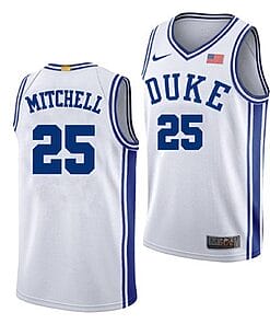 Mark Mitchell Jersey #25 Duke Blue Devils College Basketball White