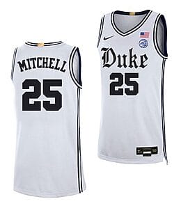 Mark Mitchell Jersey #25 Duke Blue Devils College Basketball White Alternative