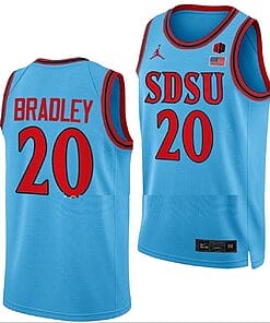 Matt Bradley Jersey #20 San Diego State Aztecs College Basketball Blue Alternate