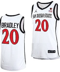 Matt Bradley Jersey #20 San Diego State Aztecs College Basketball Home White